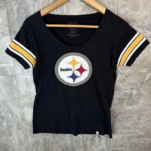47 Black and yellow Pittsburgh‎ Steelers women's short sleeve tee Woman's M